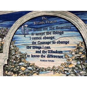 The Serenity Prayer Stained Glass Quilt Wall Hanging